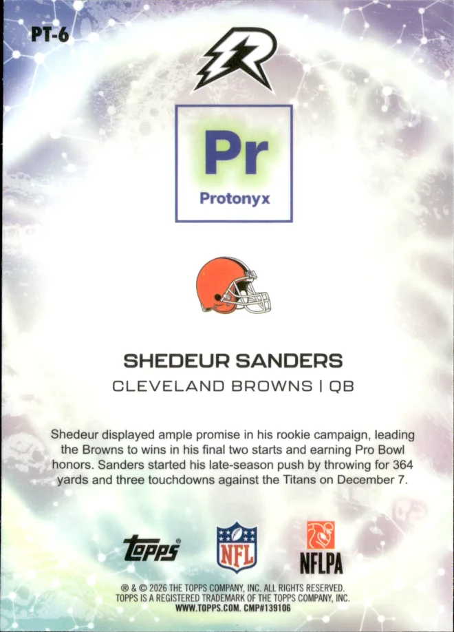 Shedeur Sanders card back