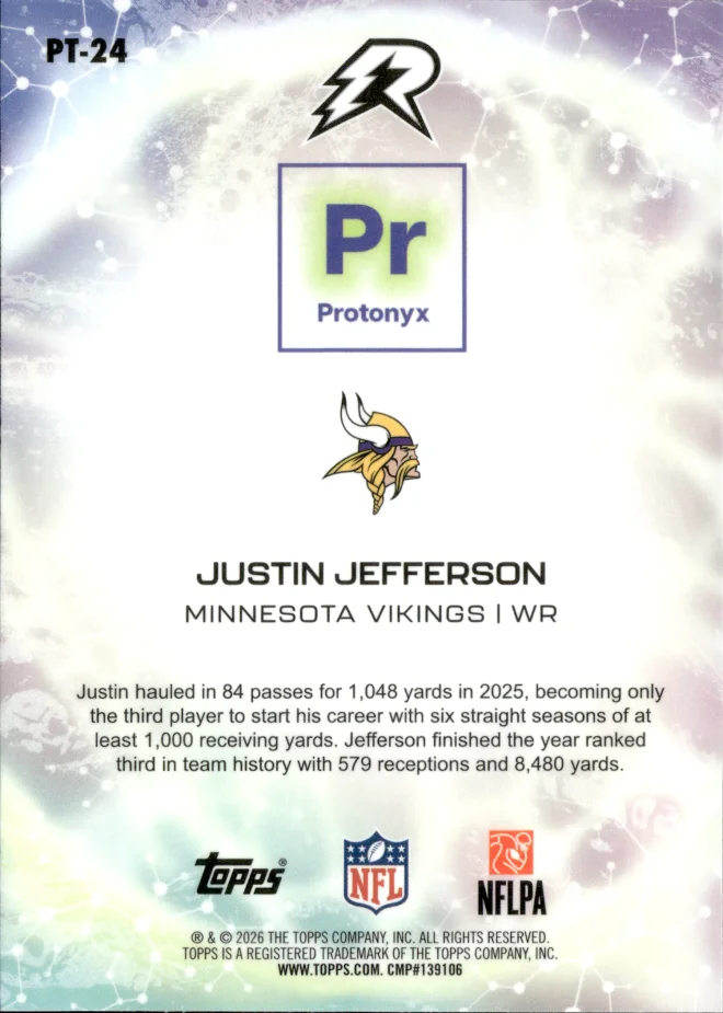 Justin Jefferson card back