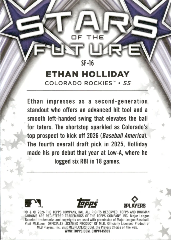 Ethan Holliday card back