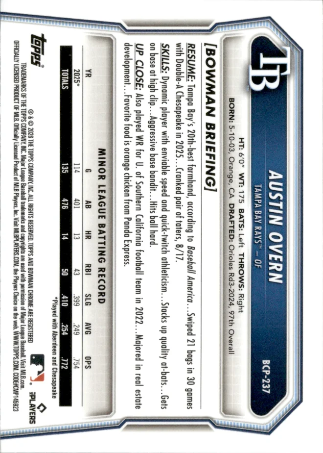 Austin Overn card back