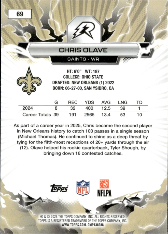 Chris Olave card back