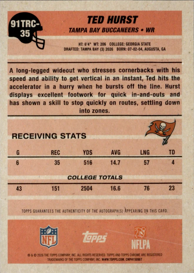 Ted Hurst card back