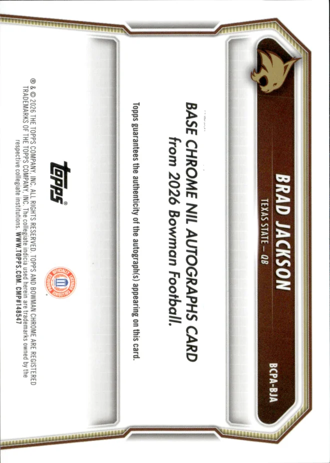 Brad Jackson card back