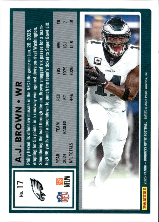 A.J. Brown card back
