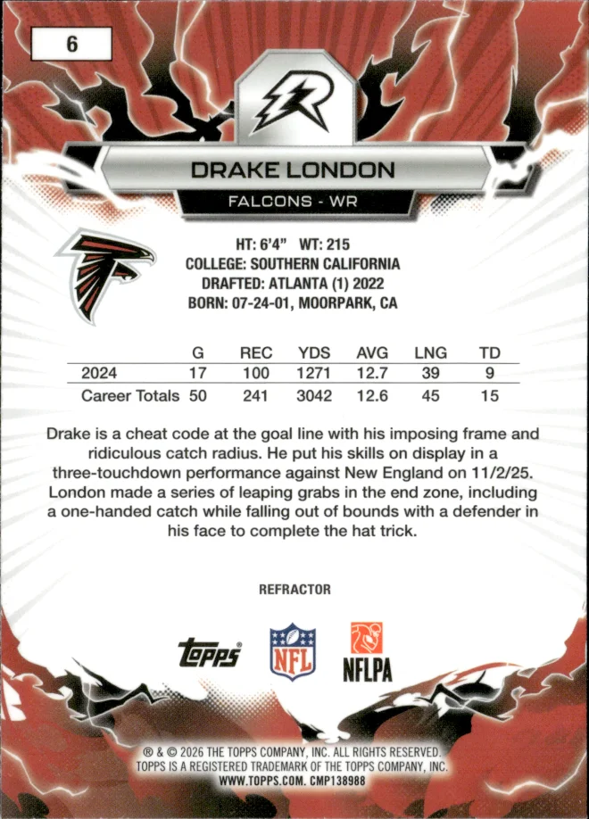 Drake London card back