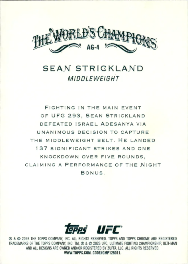 Sean Strickland card back