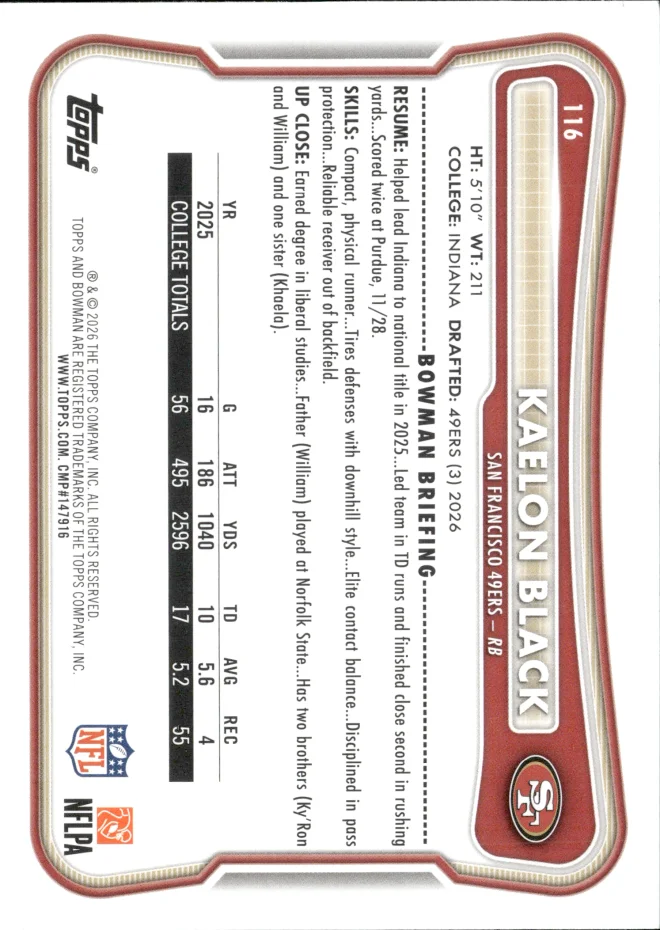 Kaelon Black card back