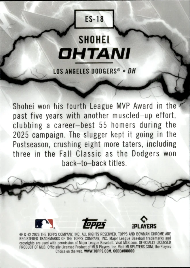 Shohei Ohtani card back