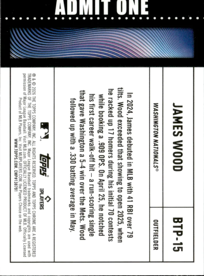 James Wood card back