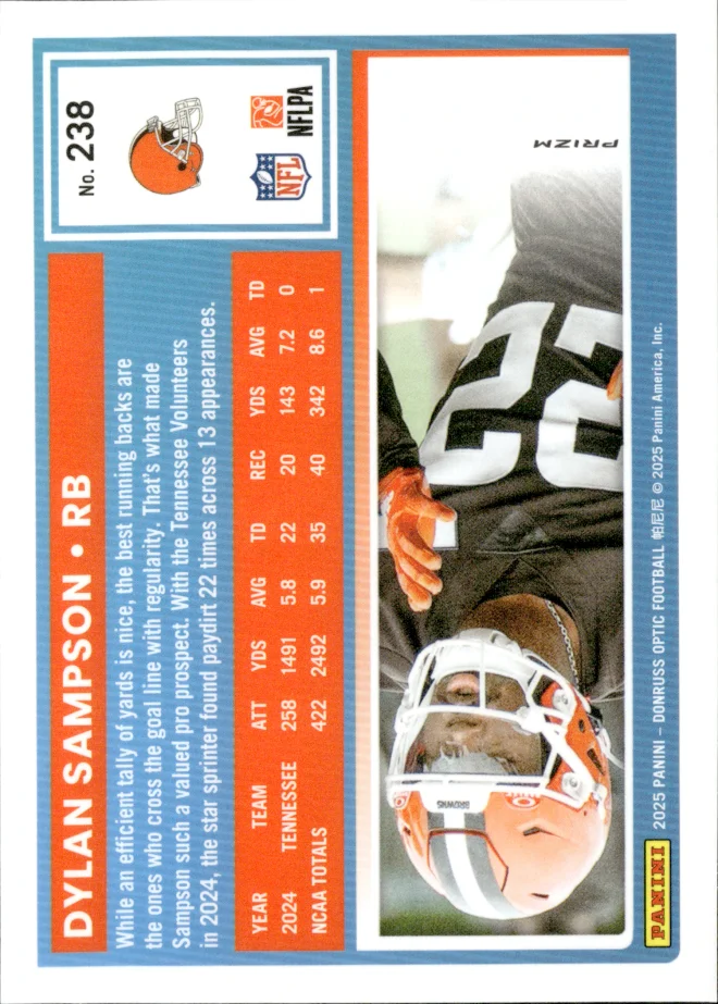 Dylan Sampson card back