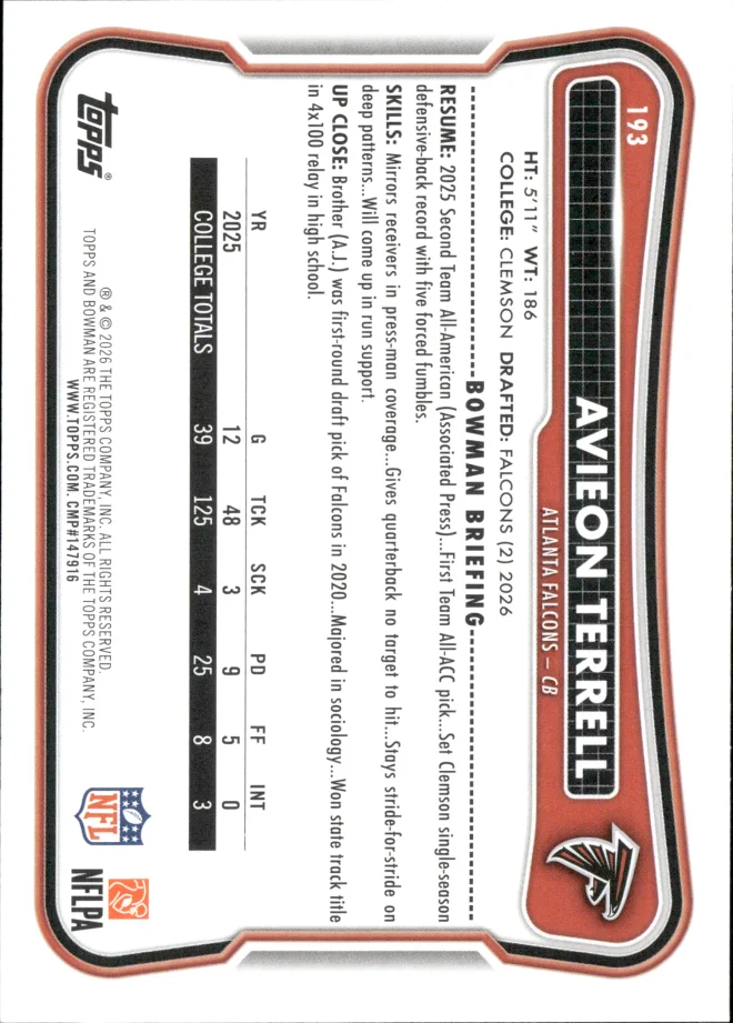 Avieon Terrell card back