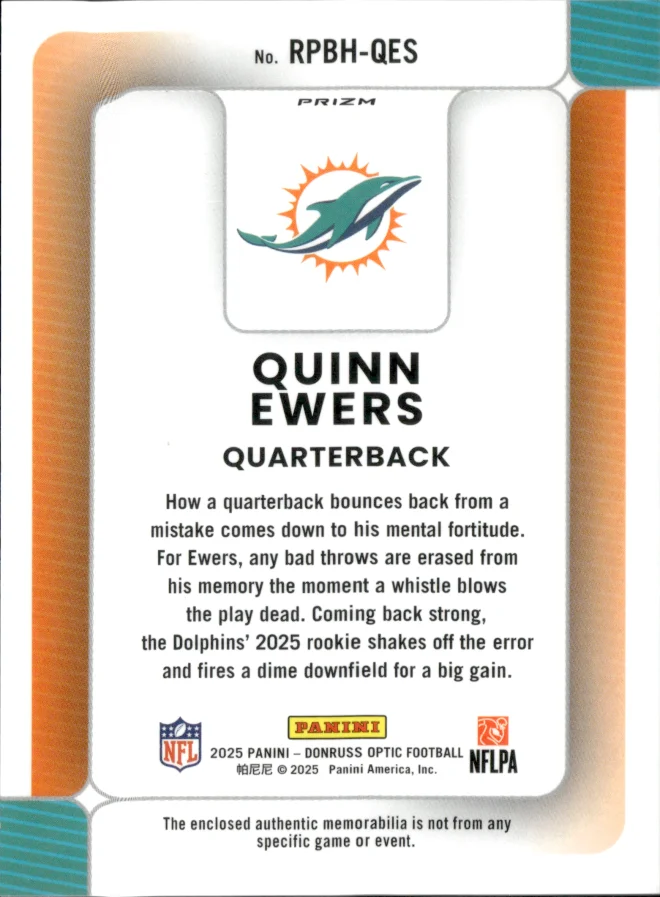 Quinn Ewers card back