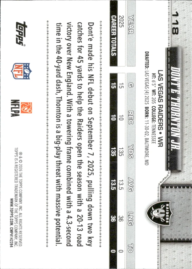 Dont'e Thornton Jr. card back