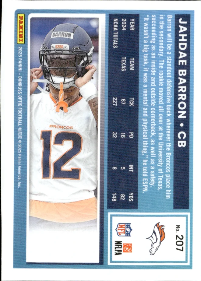 Jahdae Barron card back