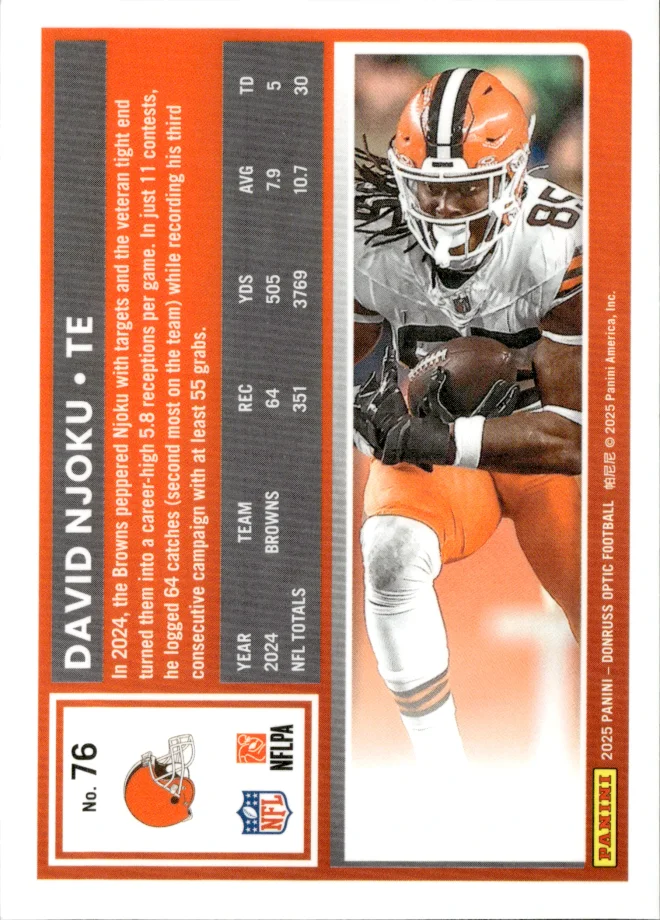 David Njoku card back