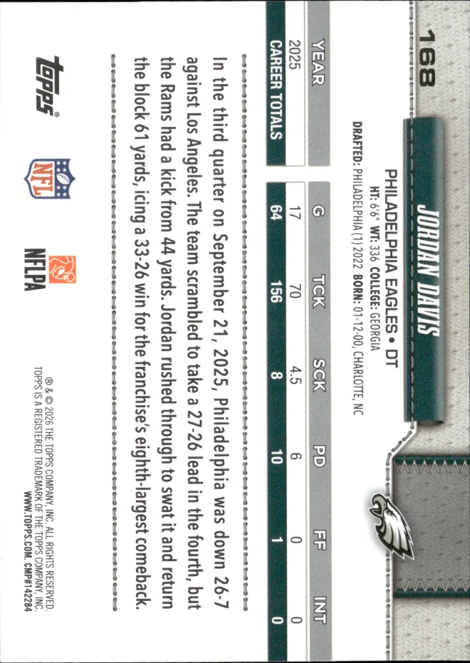 Jordan Davis card back