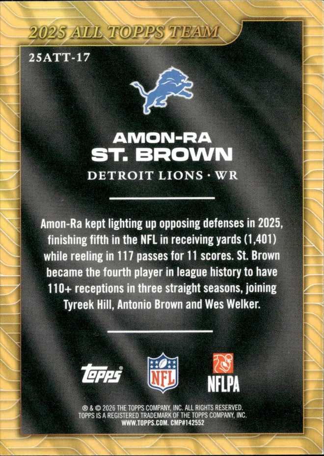 Amon-Ra St. Brown card back