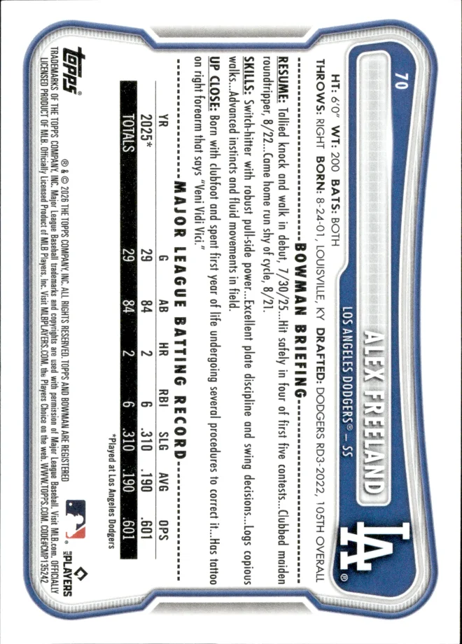 Alex Freeland card back