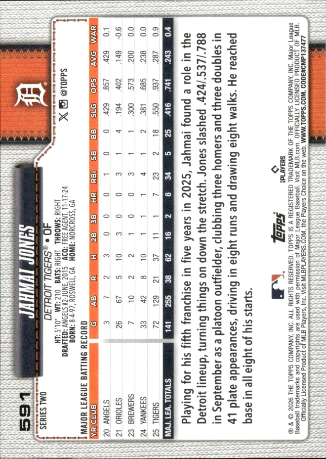Jahmai Jones card back