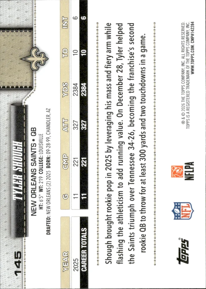 Tyler Shough card back