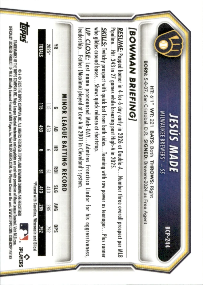 Jesús Made card back