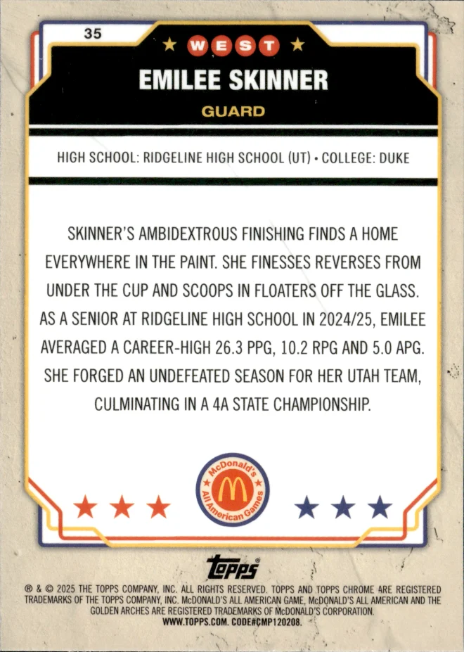 Emilee Skinner card back