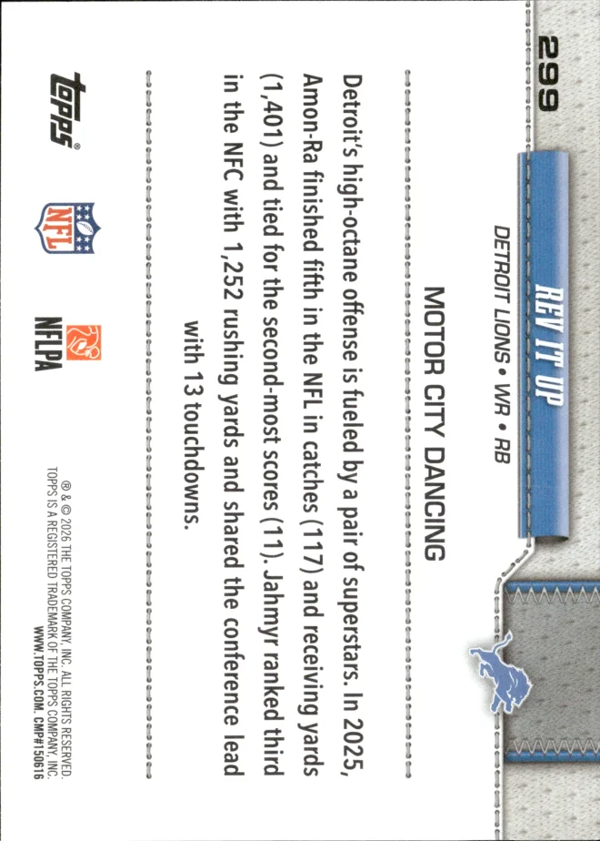 Amon-Ra St. Brown / Jahmyr Gibbs card back