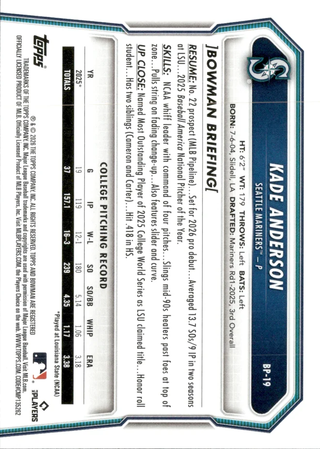 Kade Anderson card back