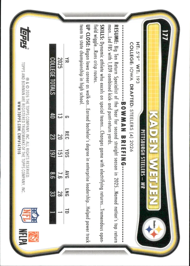Kaden Wetjen card back