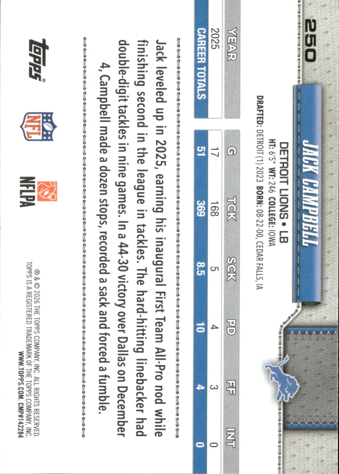 Jack Campbell card back