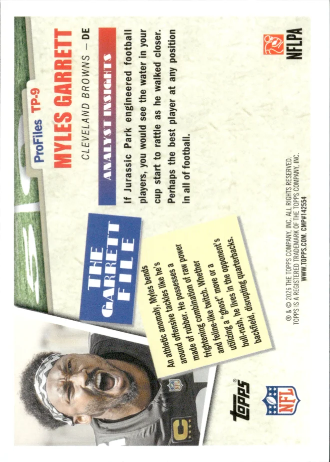 Myles Garrett card back