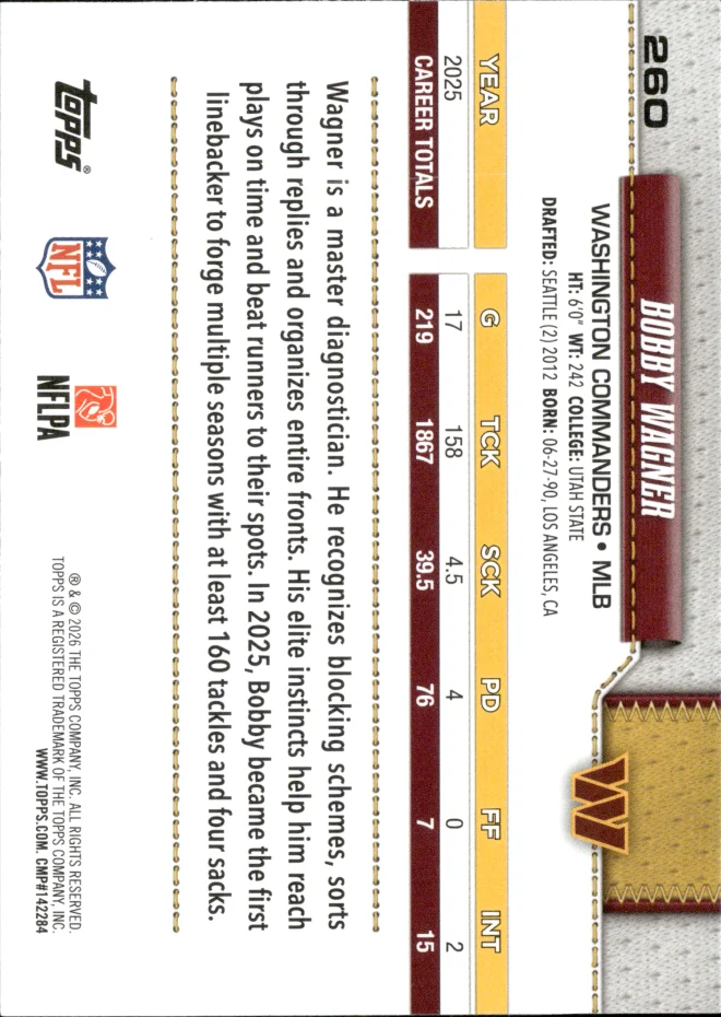 Bobby Wagner card back