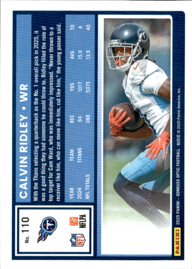 Calvin Ridley card back