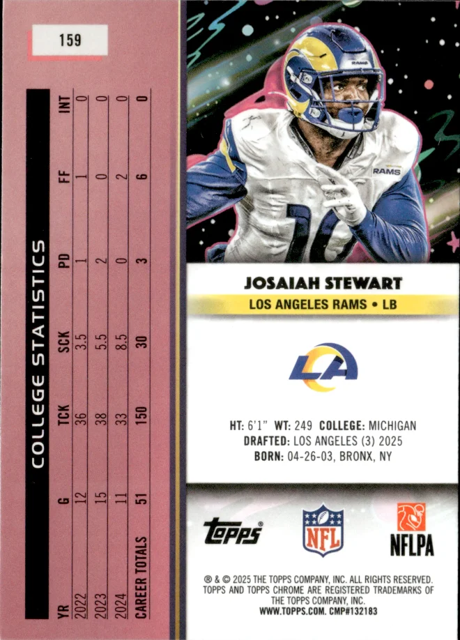 Josaiah Stewart card back