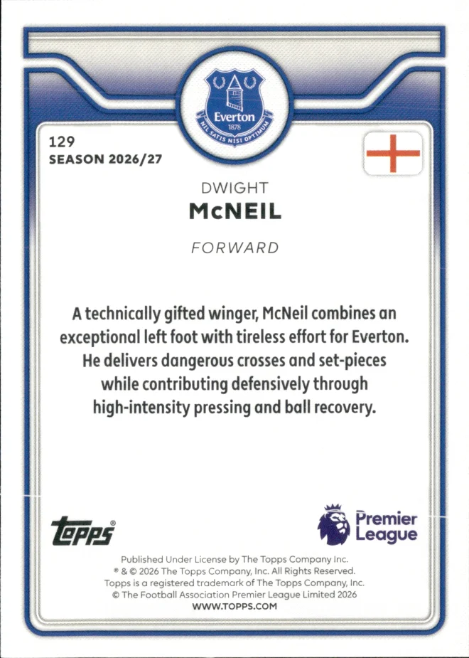 Dwight McNeil card back