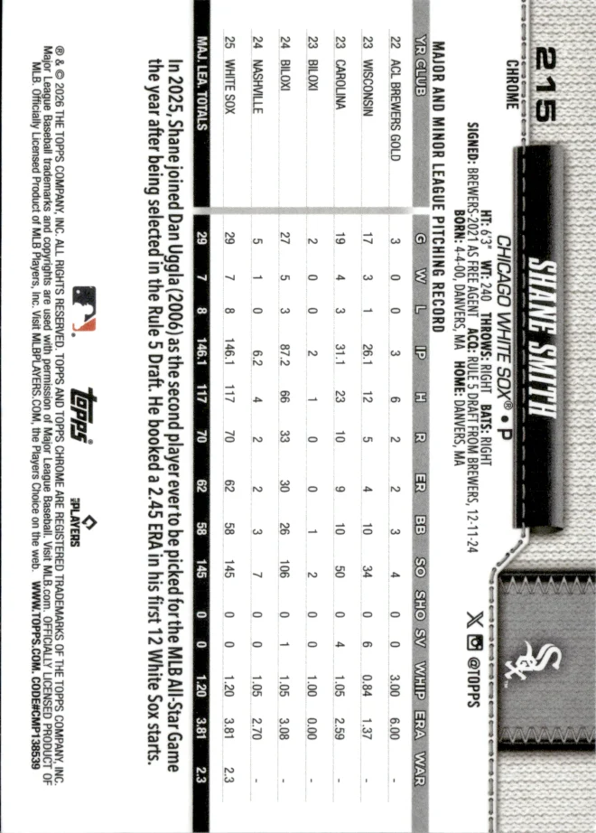 Shane Smith card back