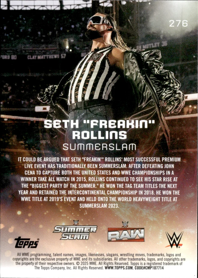 Seth "Freakin" Rollins card back