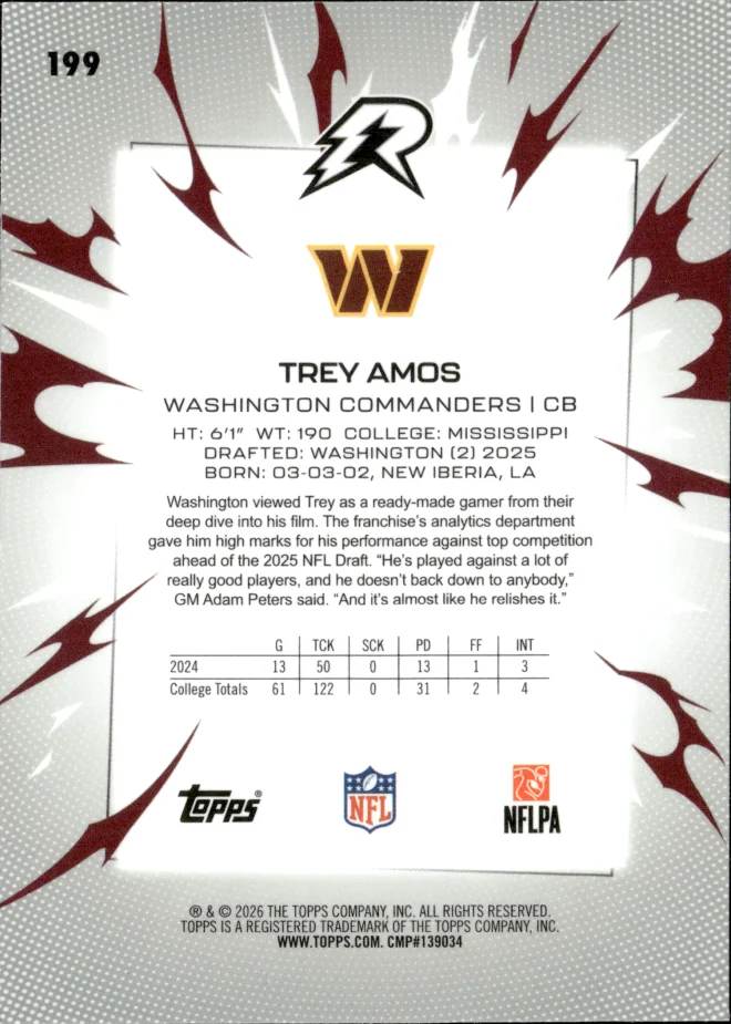 Trey Amos card back