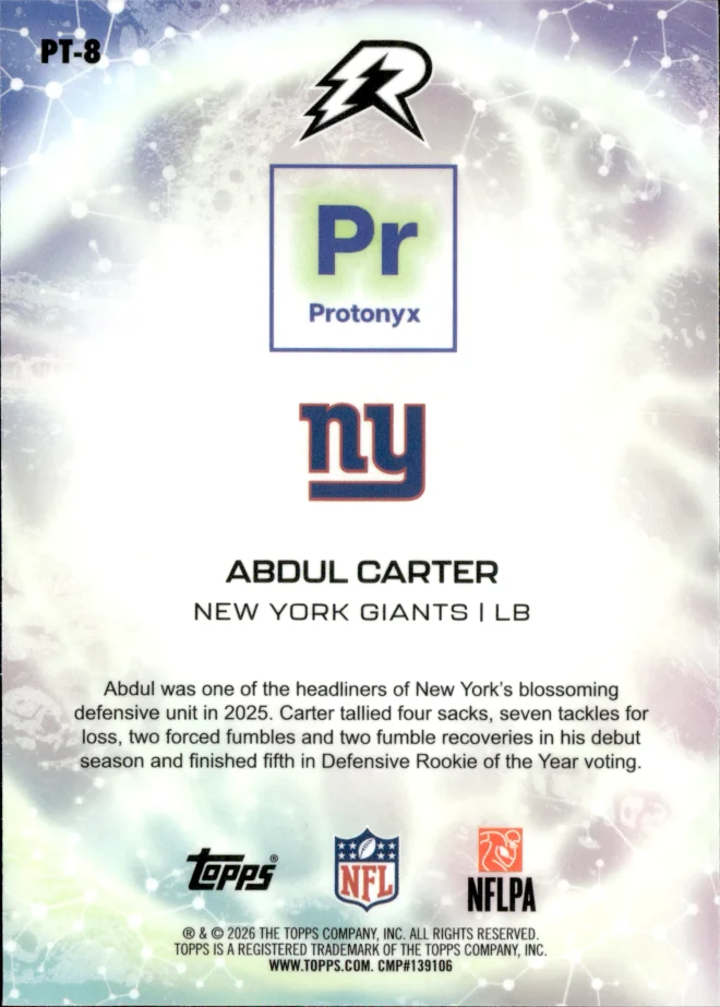 Abdul Carter card back