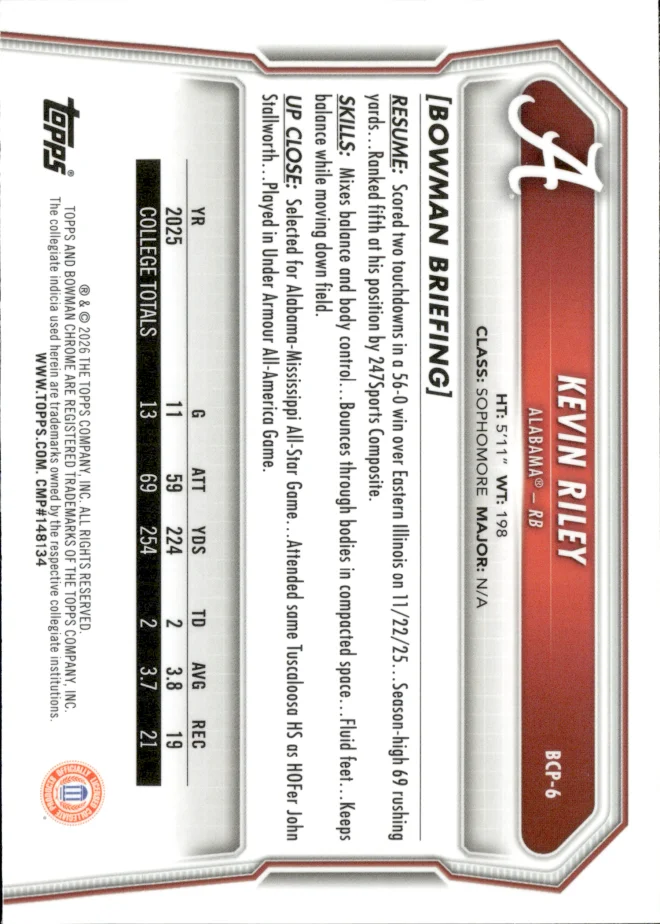 Kevin Riley card back