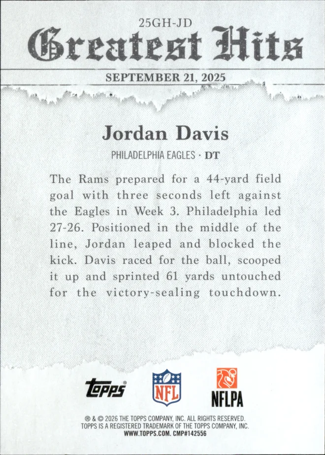 Jordan Davis card back