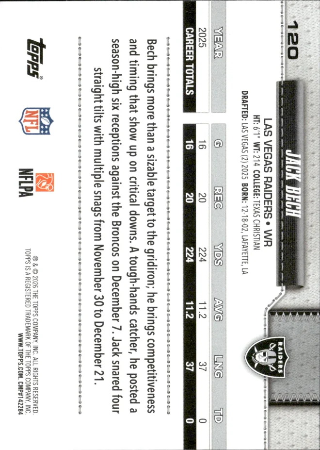 Jack Bech card back