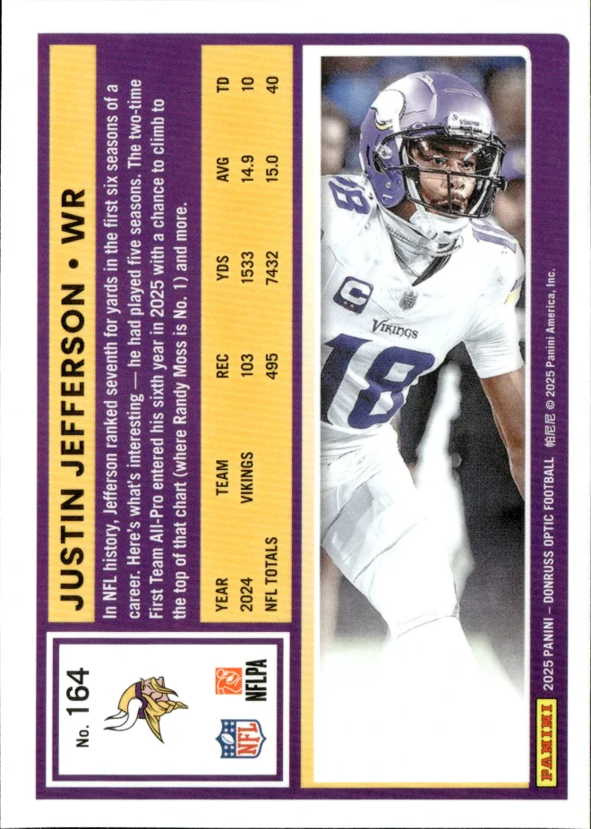 Justin Jefferson card back