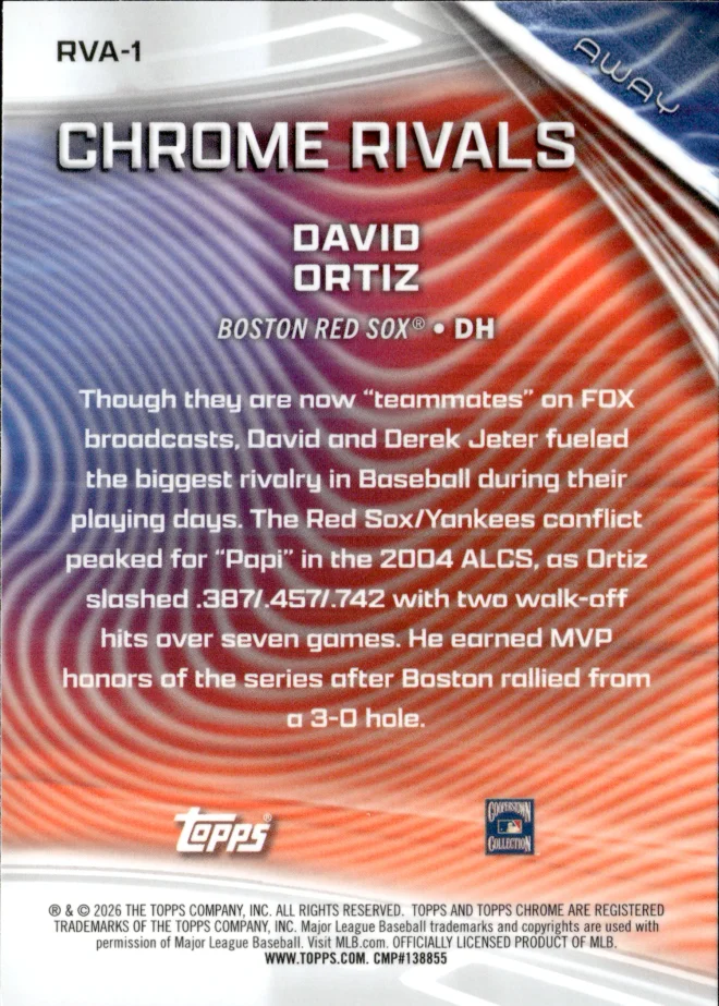 David Ortiz card back