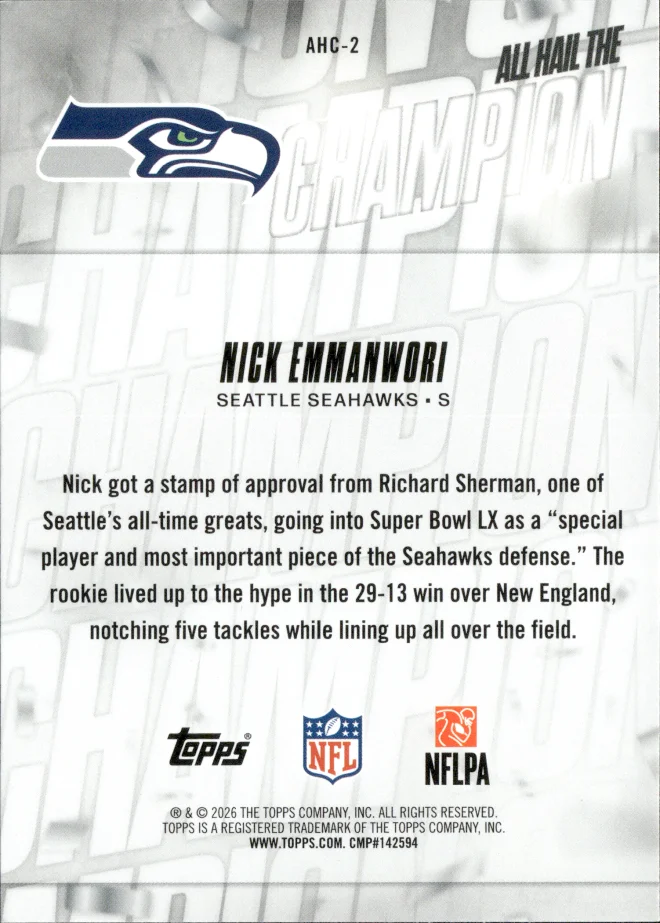 Nick Emmanwori card back