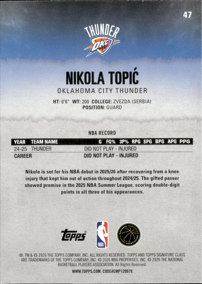 Nikola Topić card back