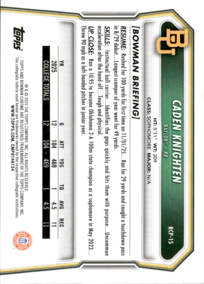 Caden Knighten card back