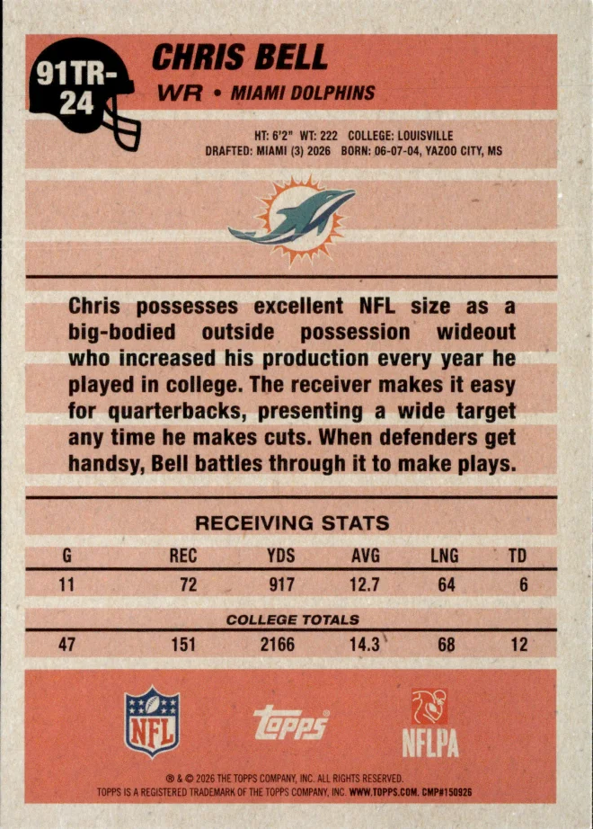 Chris Bell card back
