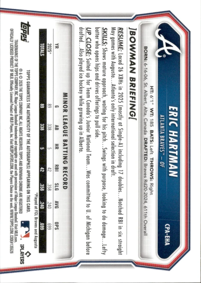 Eric Hartman card back