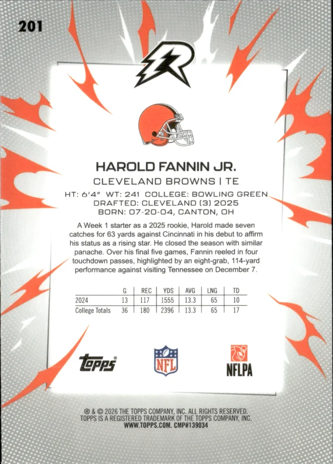 Harold Fannin Jr. card back